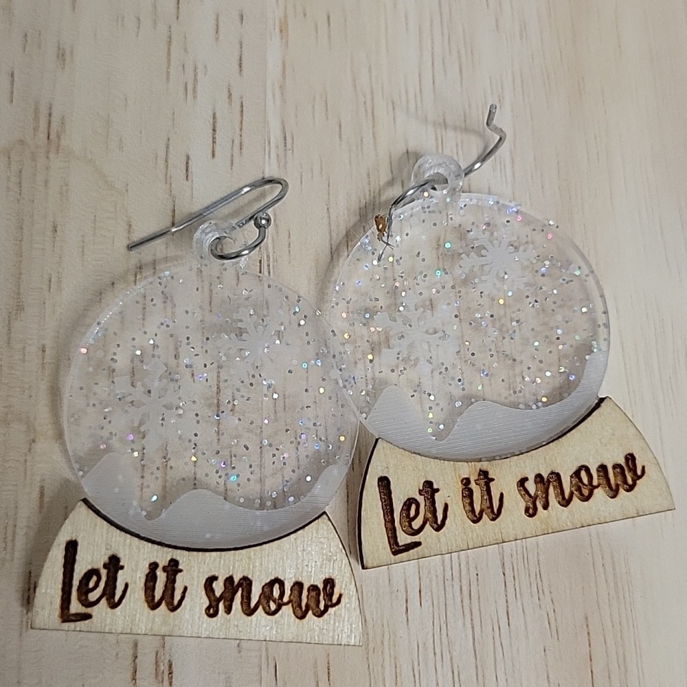 Let it snow snow globe earrings